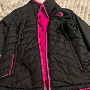 The North Face Black Jacket with Pink Highlights Reversible